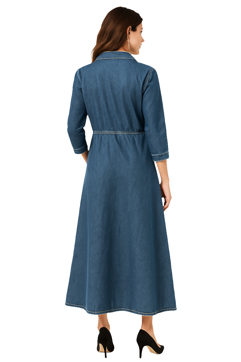 Denim Shirt Midi Dress