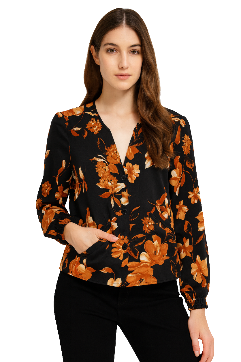 Black Floral Shirt