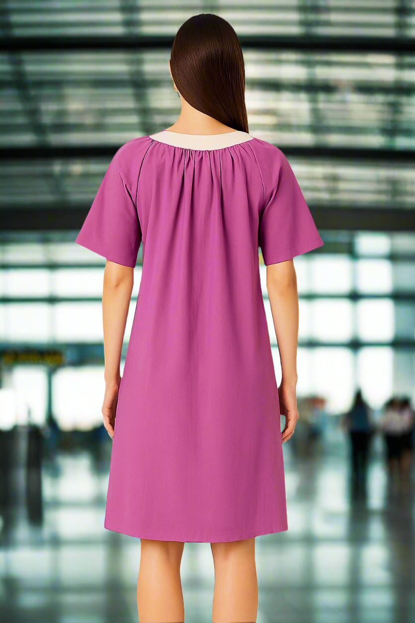 Short Sleeve Dress Contrast Trim