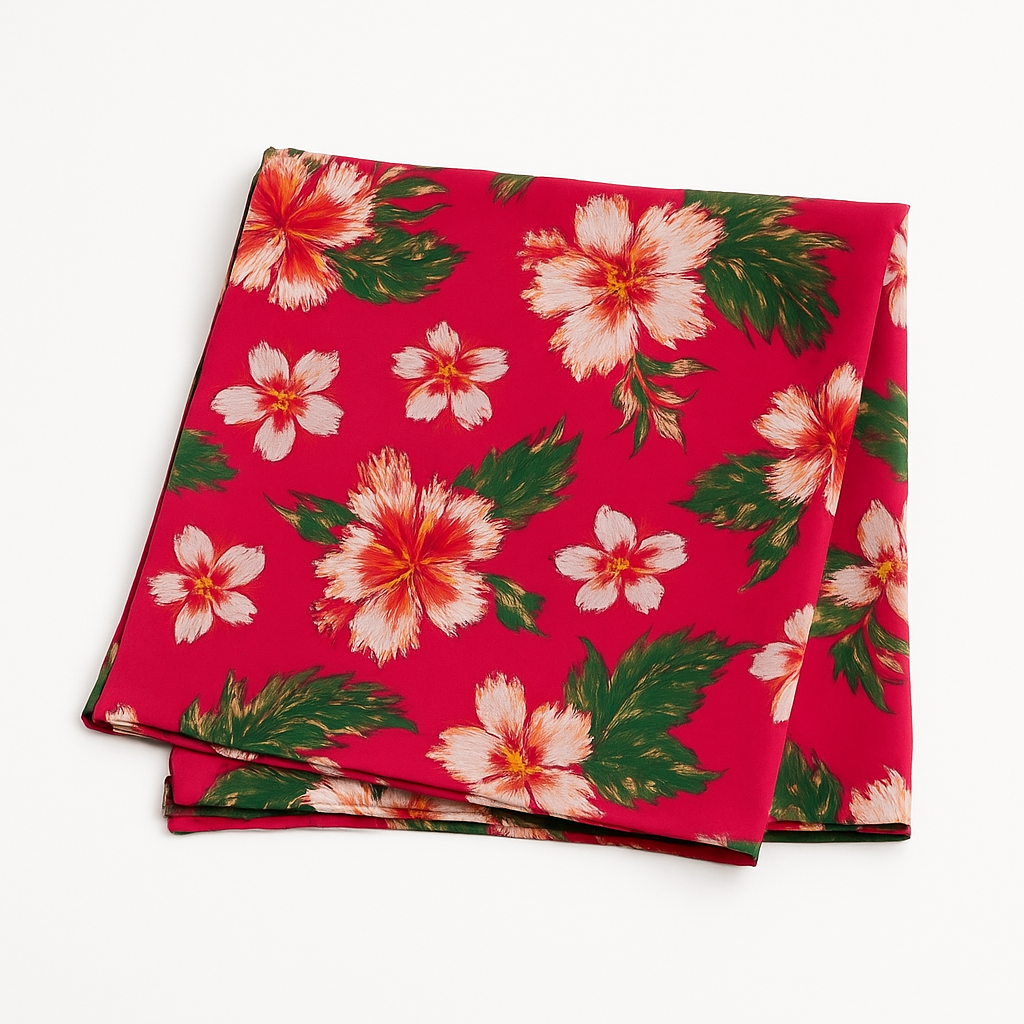 Tropical Hibiscus Floral Sarong Wrap Dress