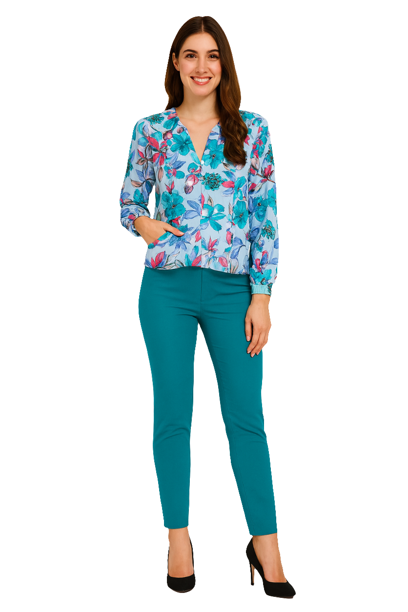 Blue Floral Shirt