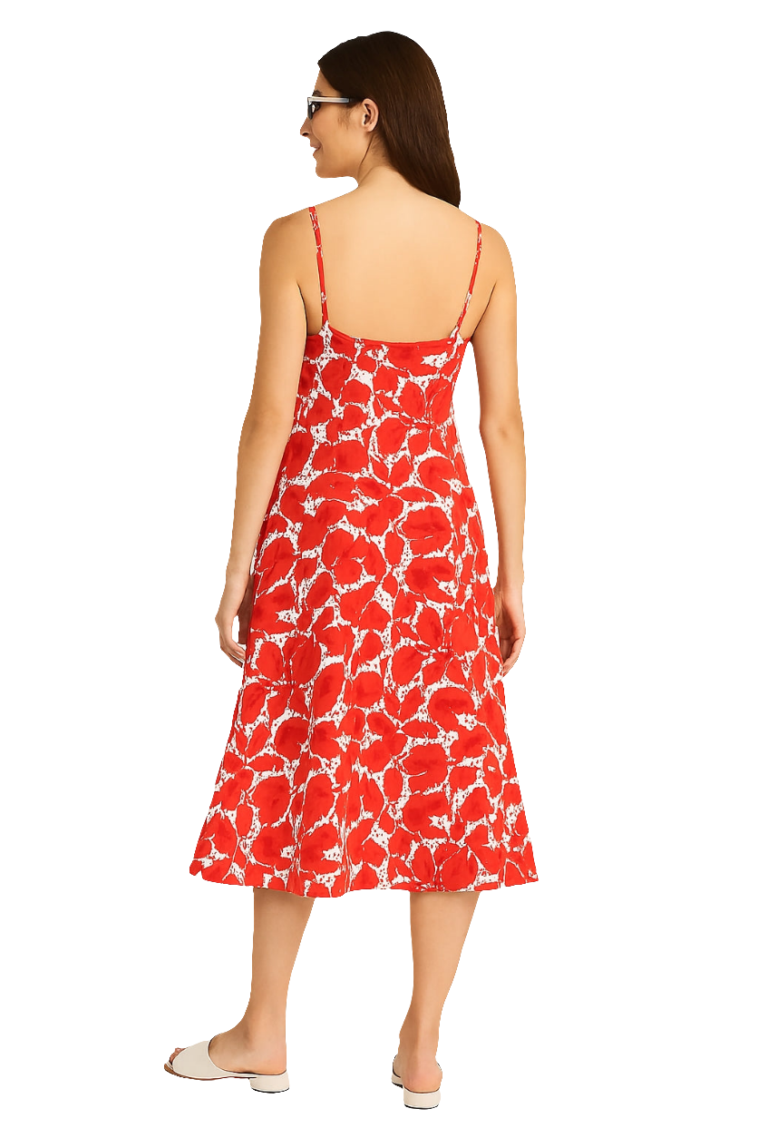 Red Floral Spaghetti Dress