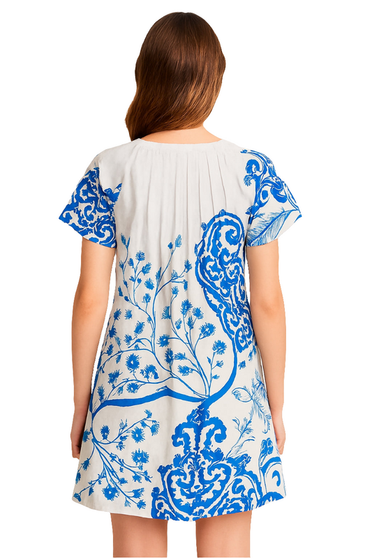 Botanical Ornamental Mini Dress