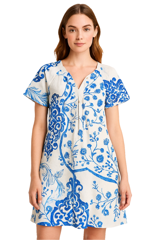 Botanical Ornamental Mini Dress