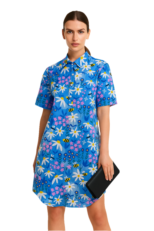 Cotton Floral Shirt Dress