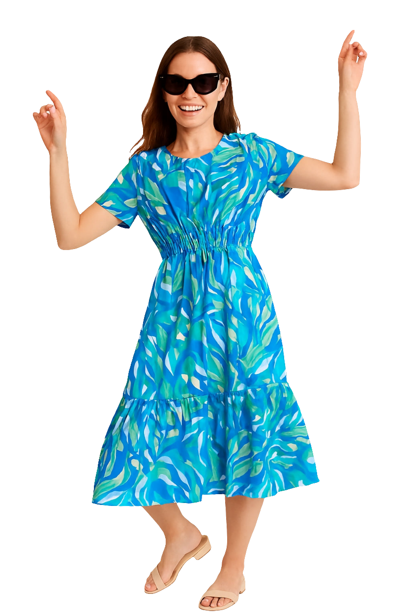 Midi Dress Ruffle Hem