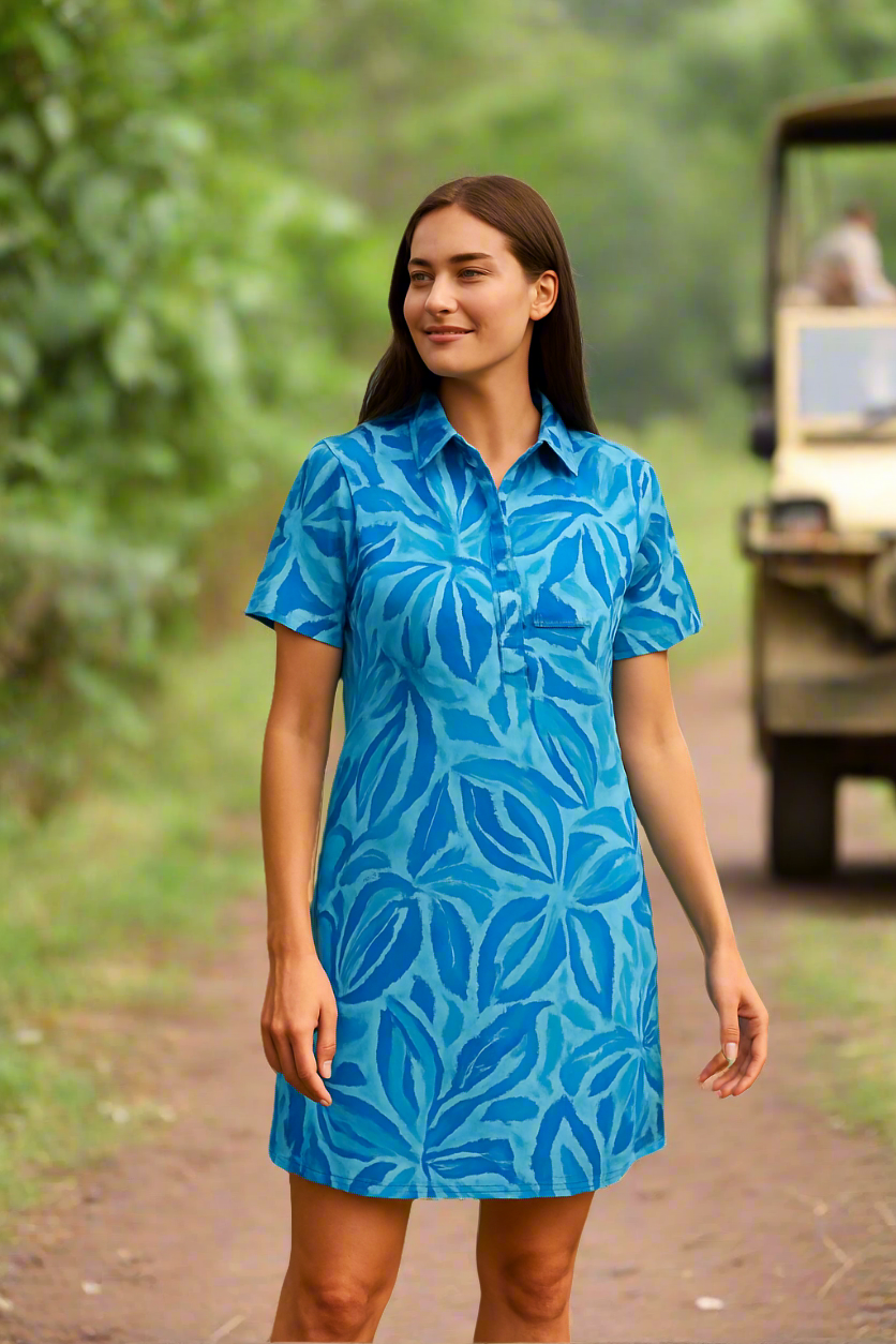 Collared A-Line Shirt Dress