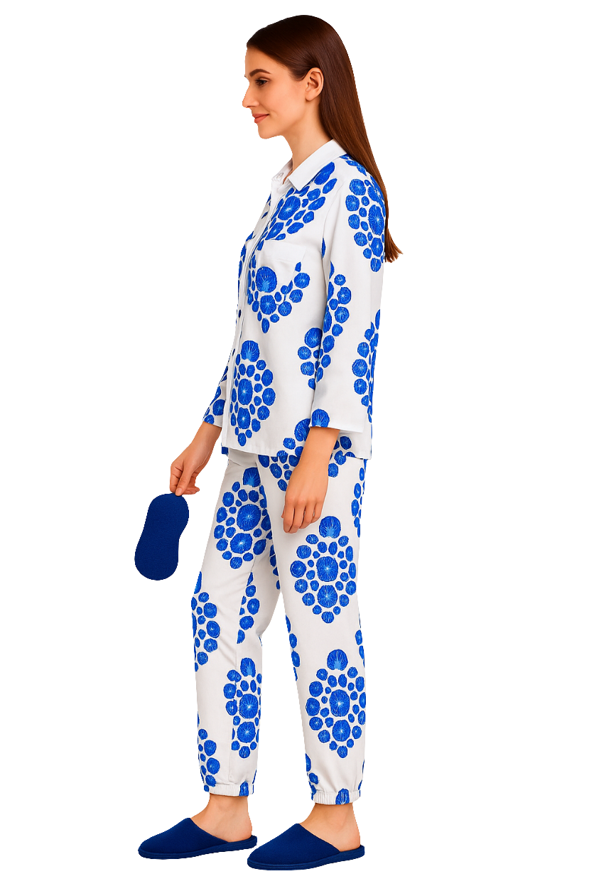Azure Seashell Serenity Pajama Set