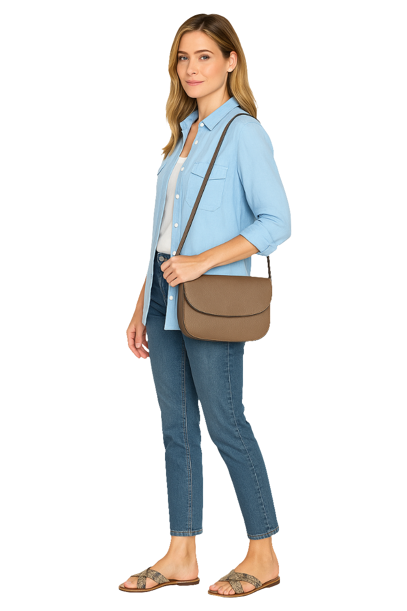 Classic Light Blue Cotton Shirt with Mandarin Collar & Utility Pockets