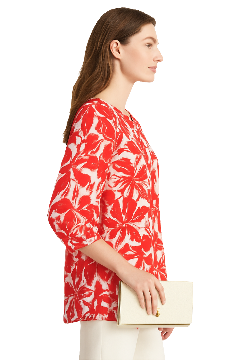 Floral Print Puff Sleeve Blouse