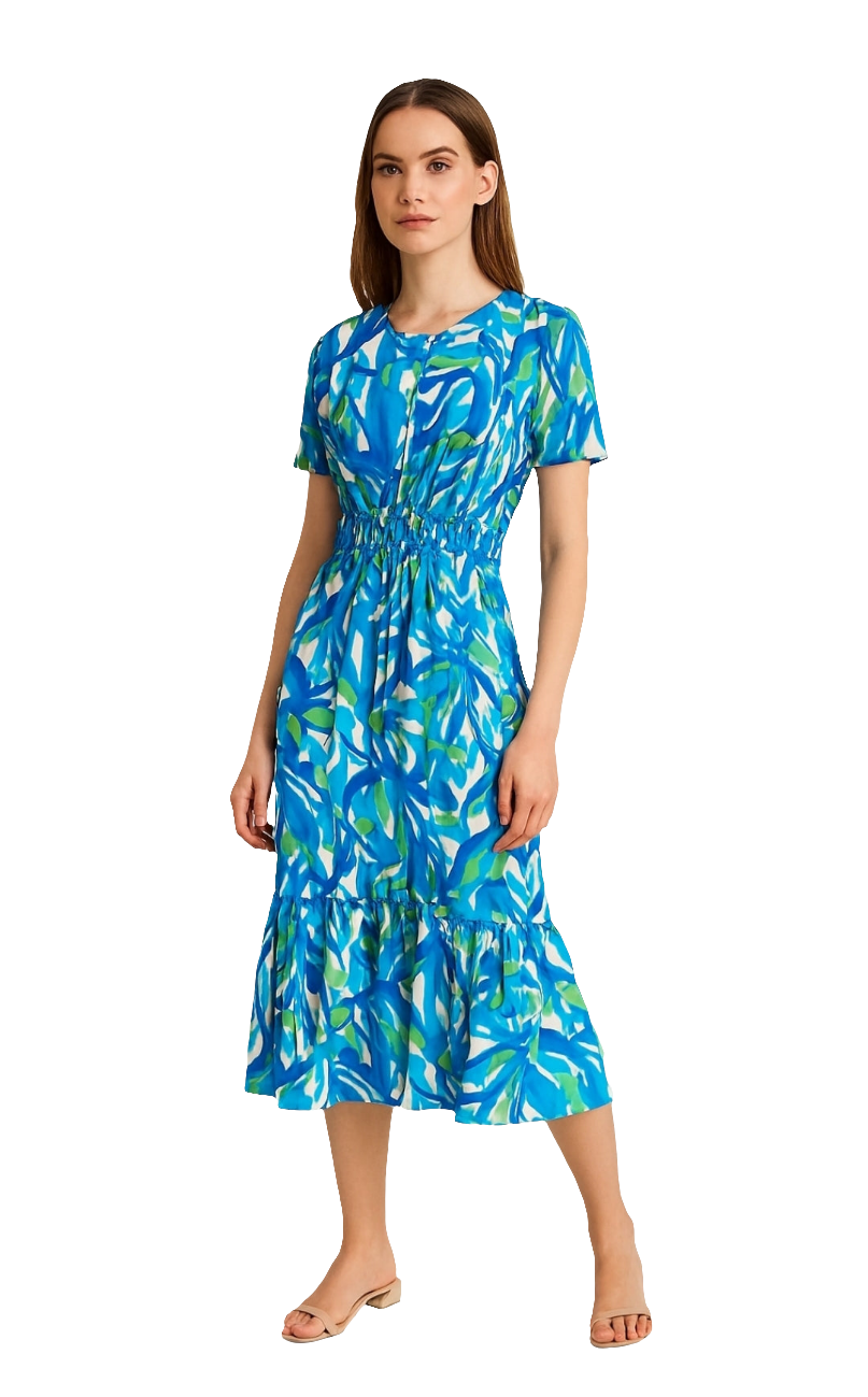 Midi Dress Ruffle Hem