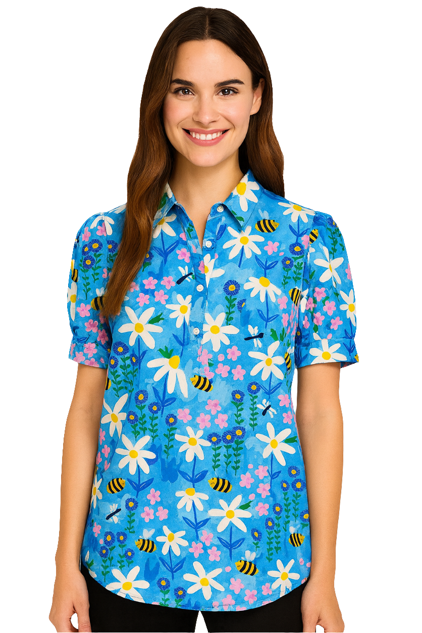 Cotton Floral Shirt Dress