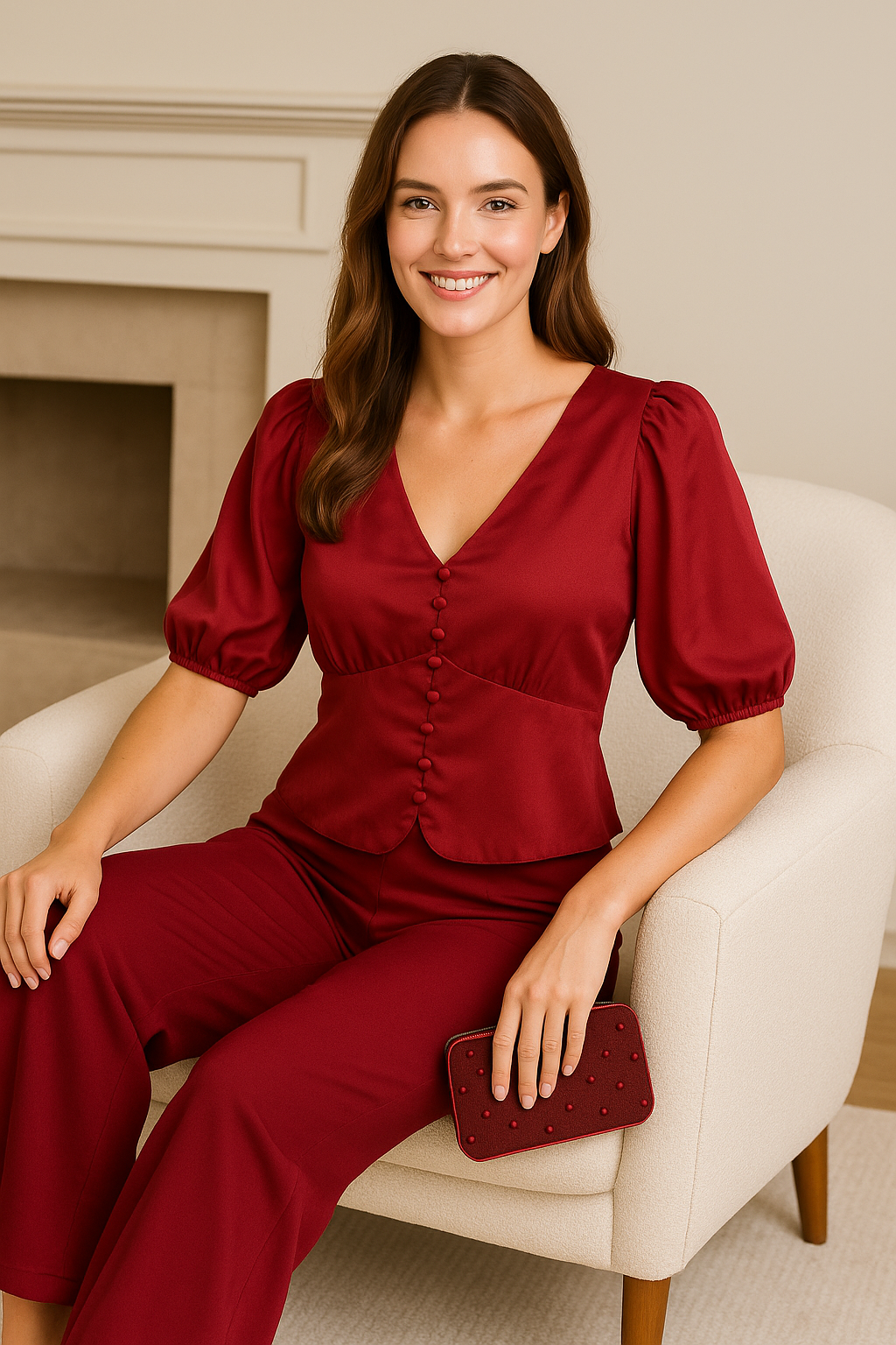 Silky Top with Potli Buttons