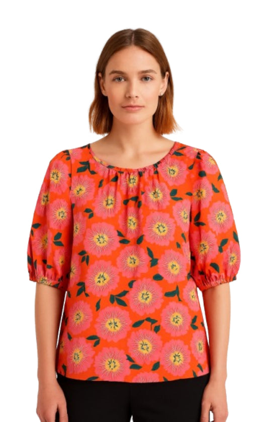 Blouse with Puff Sleeves