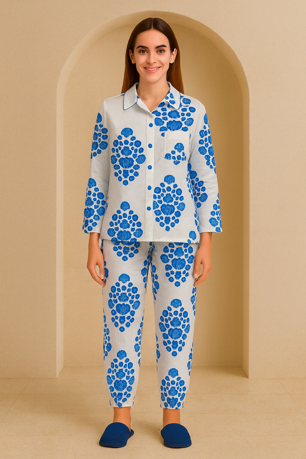 Azure Seashell Serenity Pajama Set