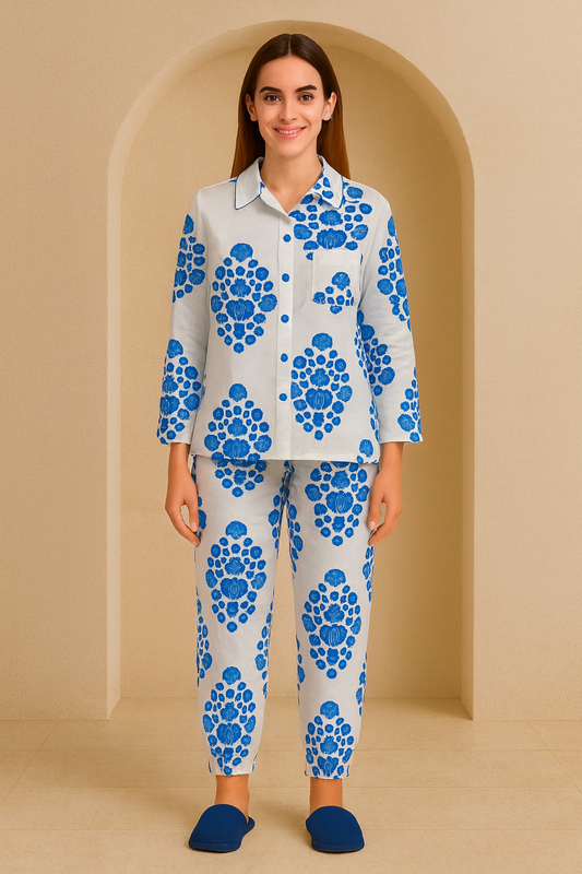 Azure Seashell Serenity Pajama Set